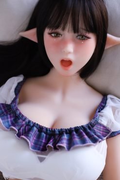 Torso d'elfe anime de 80 cm avec tête aux cheveux bruns - Masturbateur en TPE réaliste avec mains