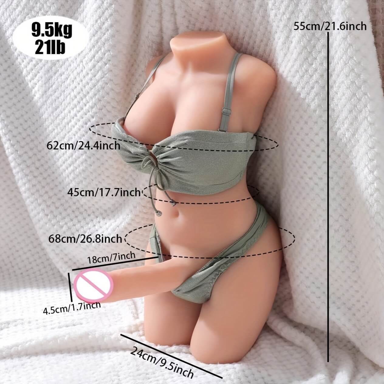 Torse Sexuel Shemale Ultra-Réaliste en TPE, 55CM - Capacités Vaginale et Anale – Image 2
