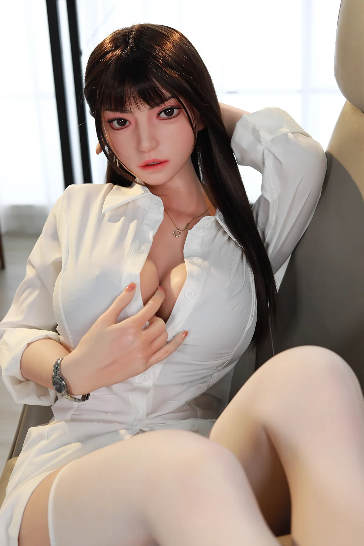 Ophélie Quinson – Poupée sur mesure 168 cm en silicone intégral, teint naturel, tête 73 6