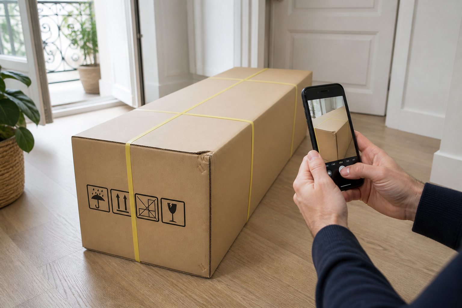 Photographier un carton endommagé avant d’ouvrir le colis